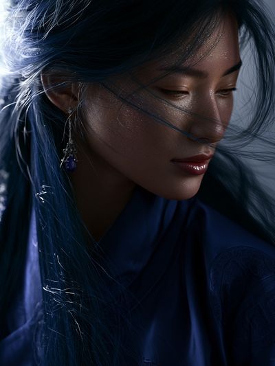 Blue-Haired Portrait Photography Poster.
