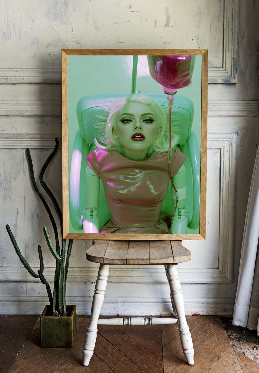 Cyber Glam Portrait Poster. room preview