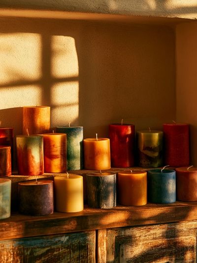 Sunlit Candle Still Life Photography Poster. poster