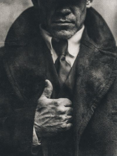 Mysterious Man in Coat Black-White Poster.