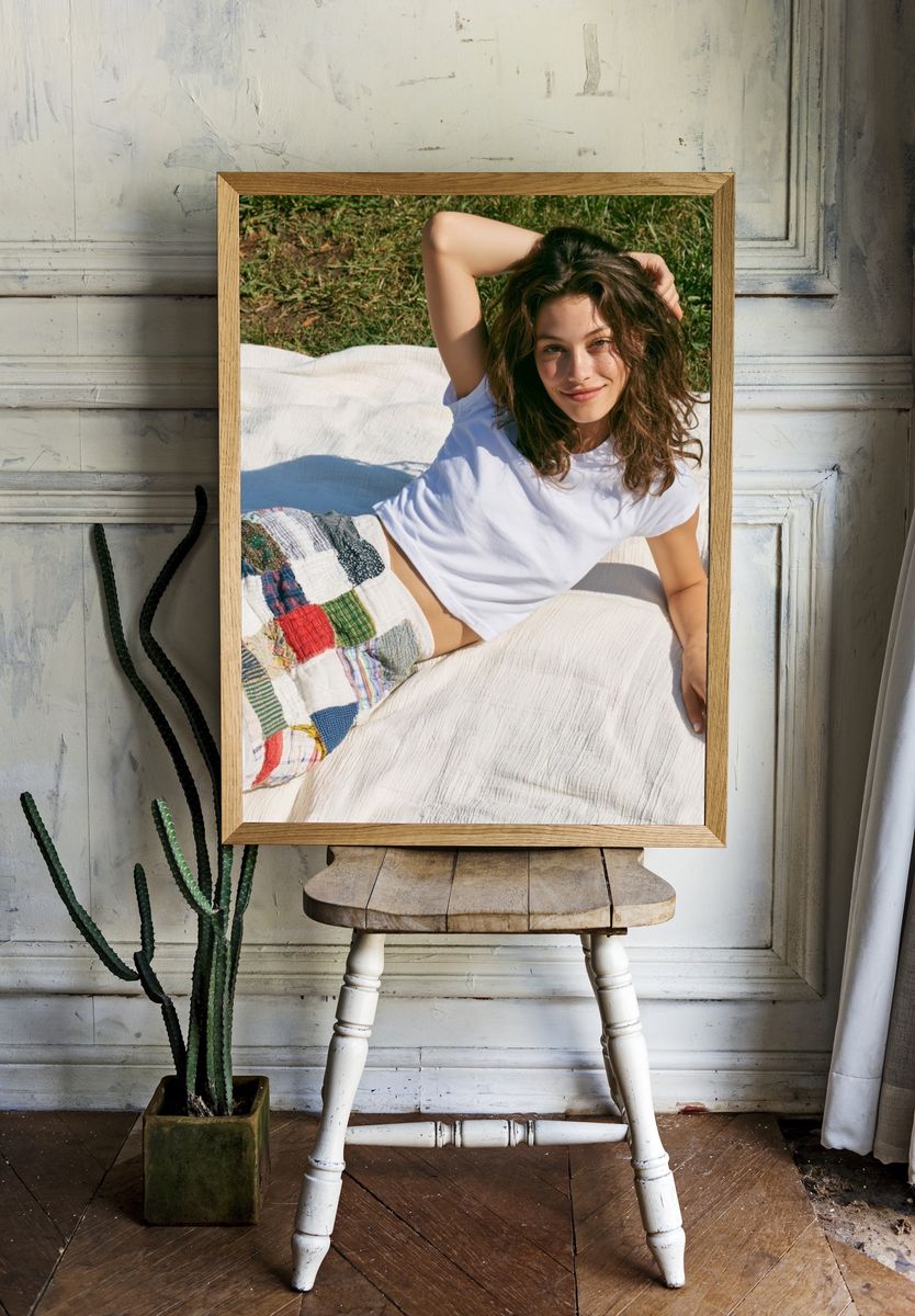 Sunlit Picnic Portrait Photography Poster. — room view 1