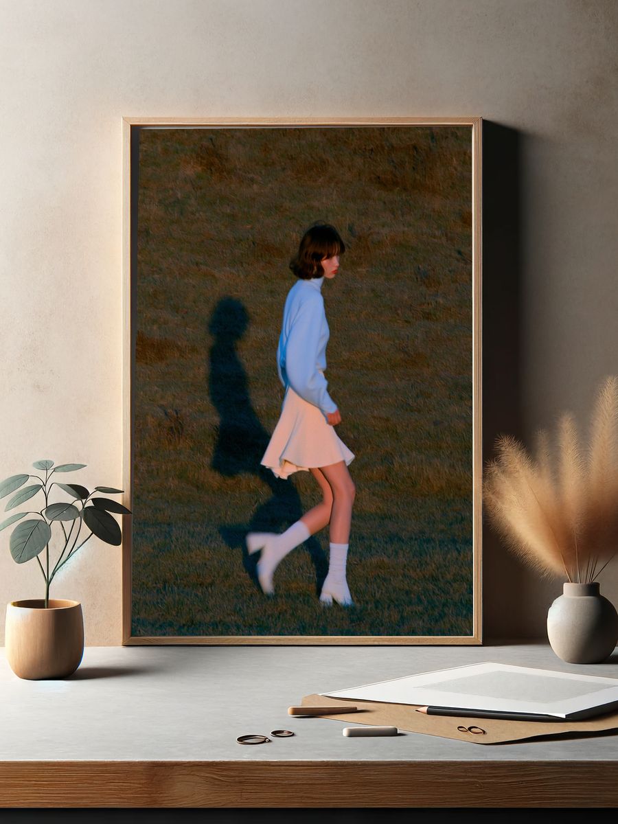 Walking Woman Photography Poster. — room view 2