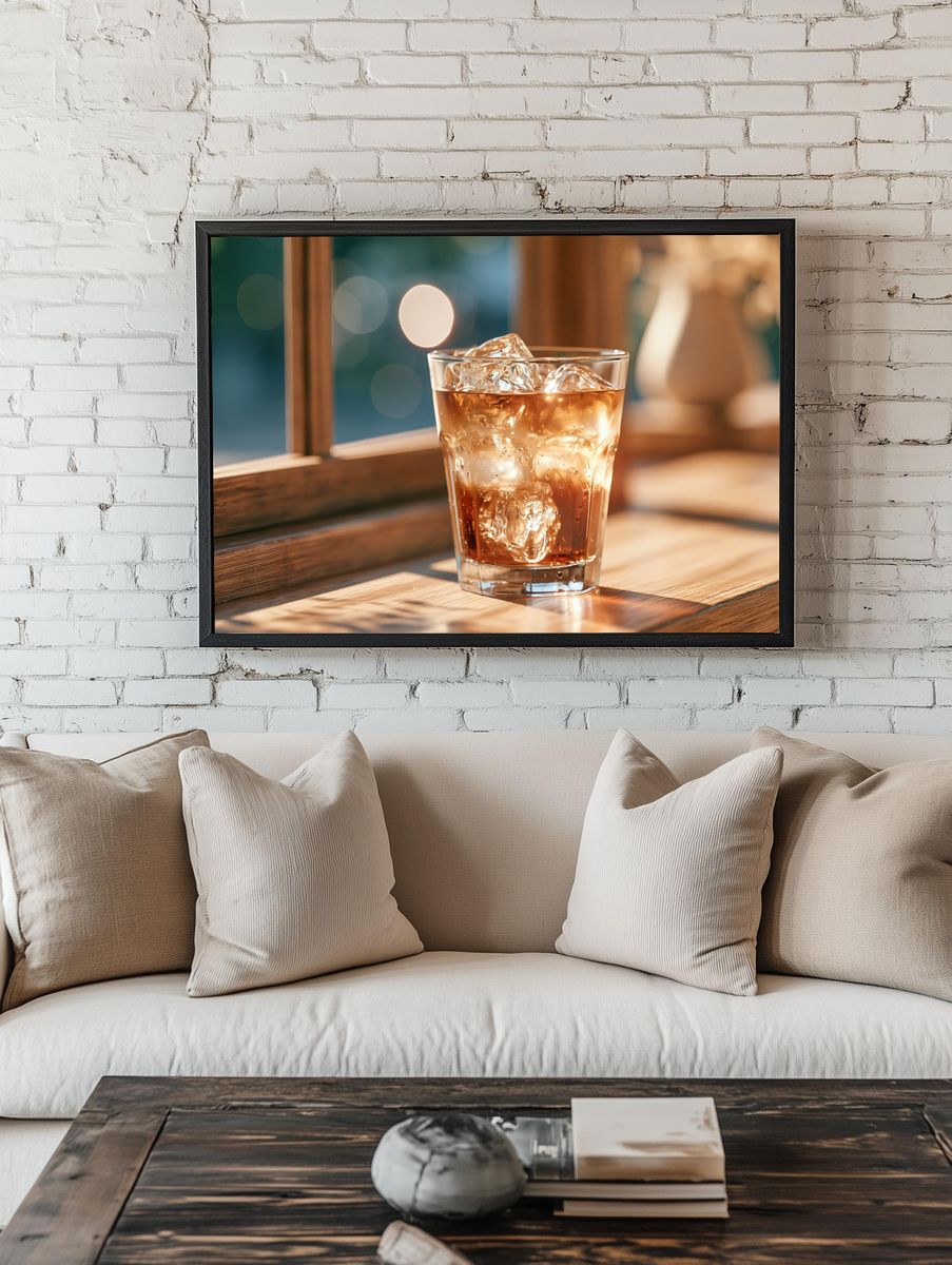 Whiskey on Ice Photography Poster. — room view 1