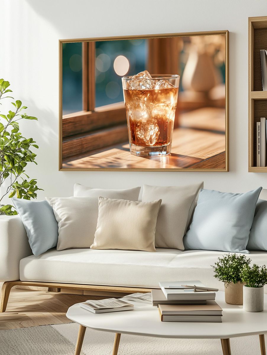 Whiskey on Ice Photography Poster. — room view 2
