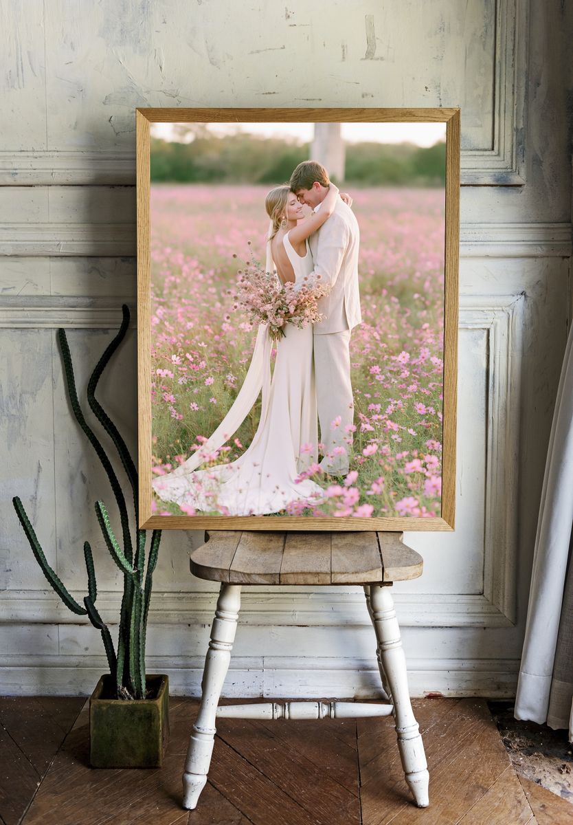 Romantic Wedding Field Photography Poster. — room view 1