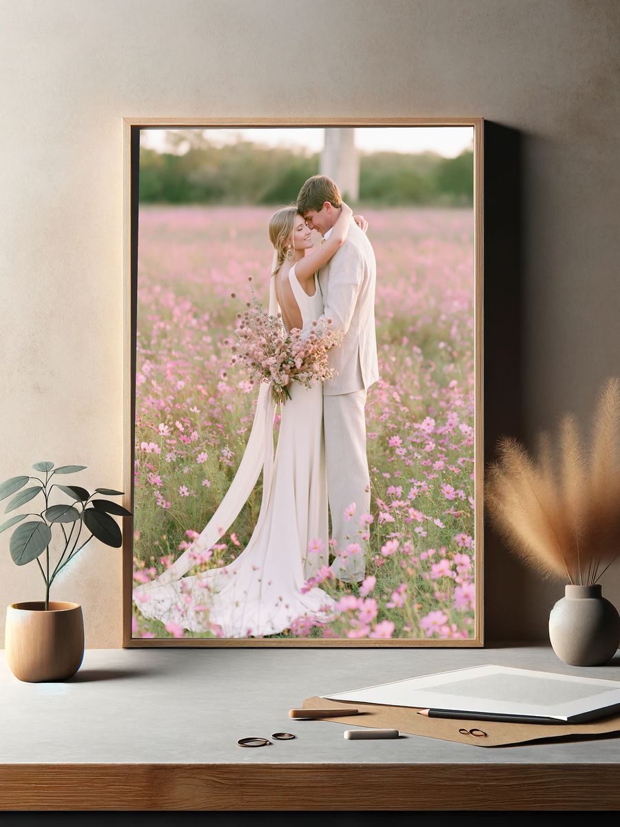 Romantic Wedding Field Photography Poster. — room view 2