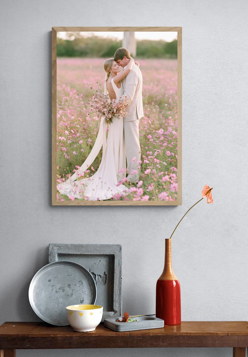 Romantic Wedding Field Photography Poster. — room view 3