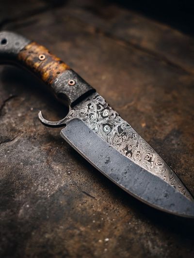 Damascus Knife Still Life Poster. poster print