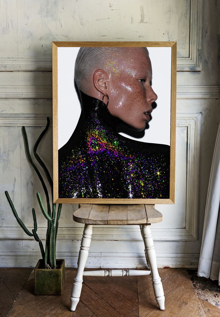 Glitter Portrait Photography Poster. — room view 1