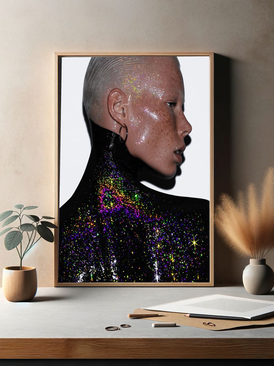 Glitter Portrait Photography Poster. — room view 2