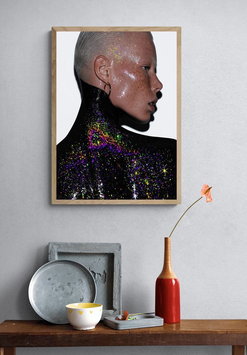 Glitter Portrait Photography Poster. — room view 3
