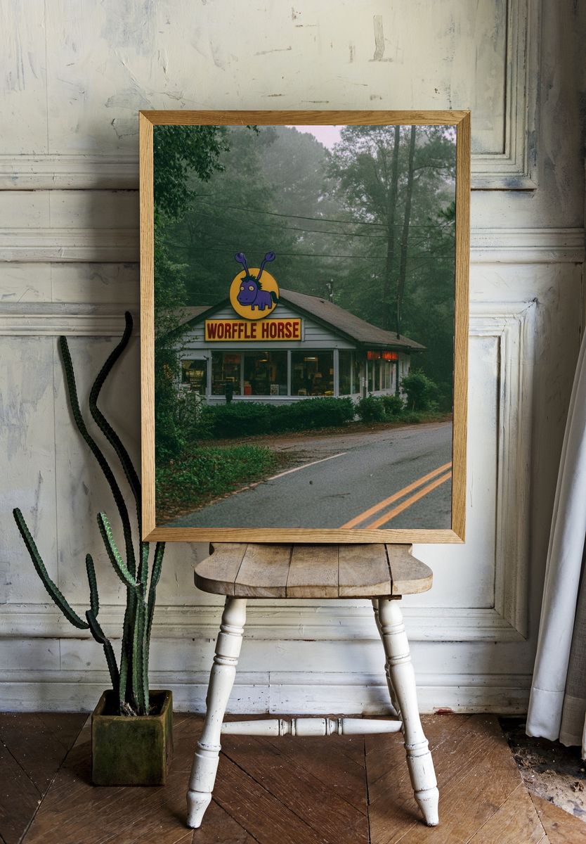 Worffle Horse Roadside Diner Photography Poster. — room view 1