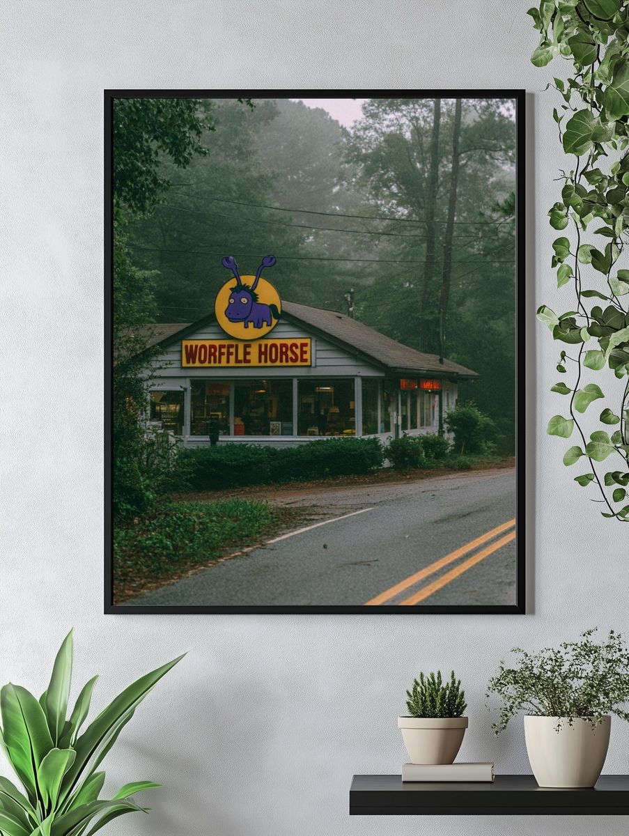 Worffle Horse Roadside Diner Photography Poster. — room view 4
