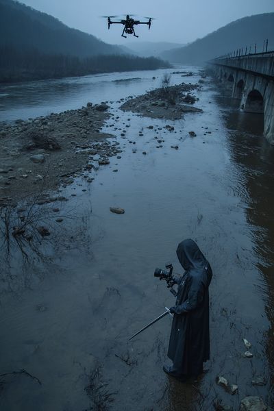 Drone River Scene Photography Poster. poster