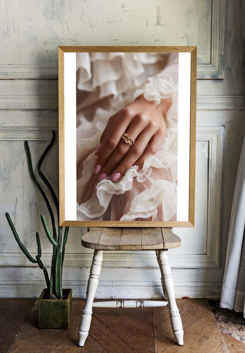Elegant Hand with Floral Ring Poster. — room view 1