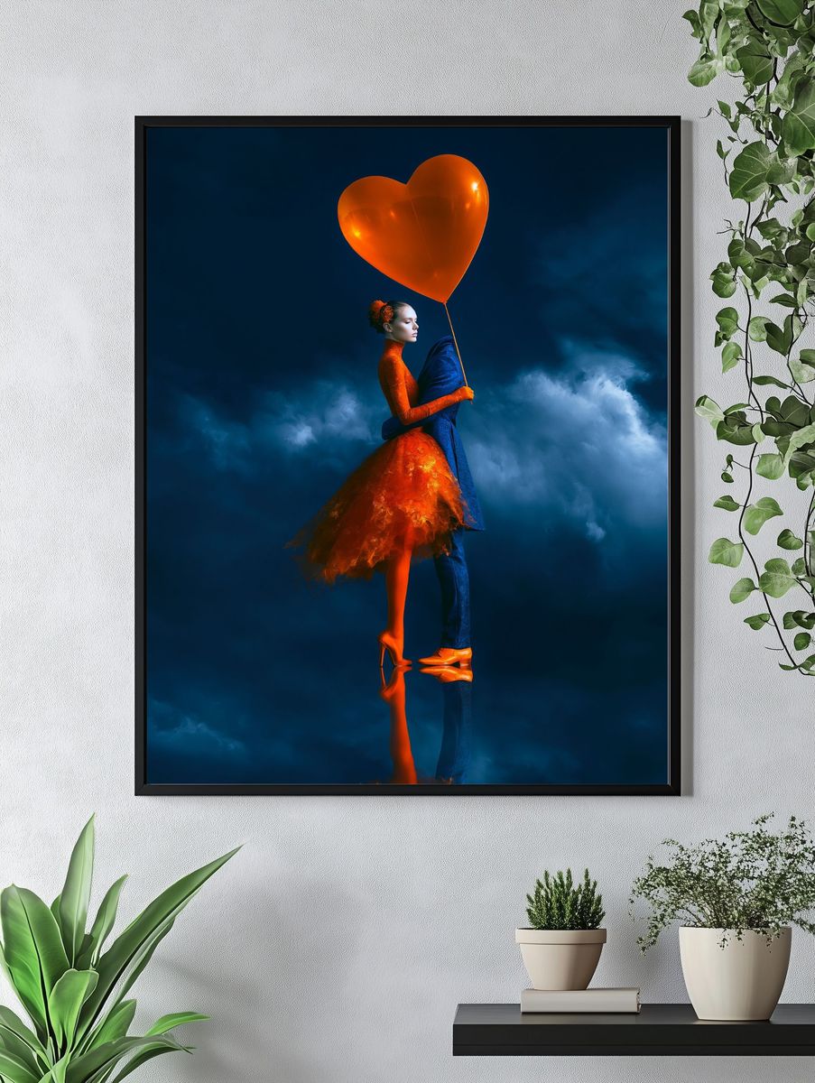 Surreal Fashion Heart Balloon Print. — room view 4