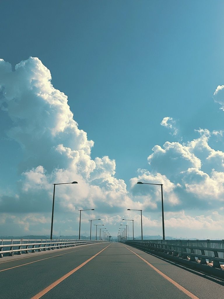Open Road Bridge Photography Poster. poster detail