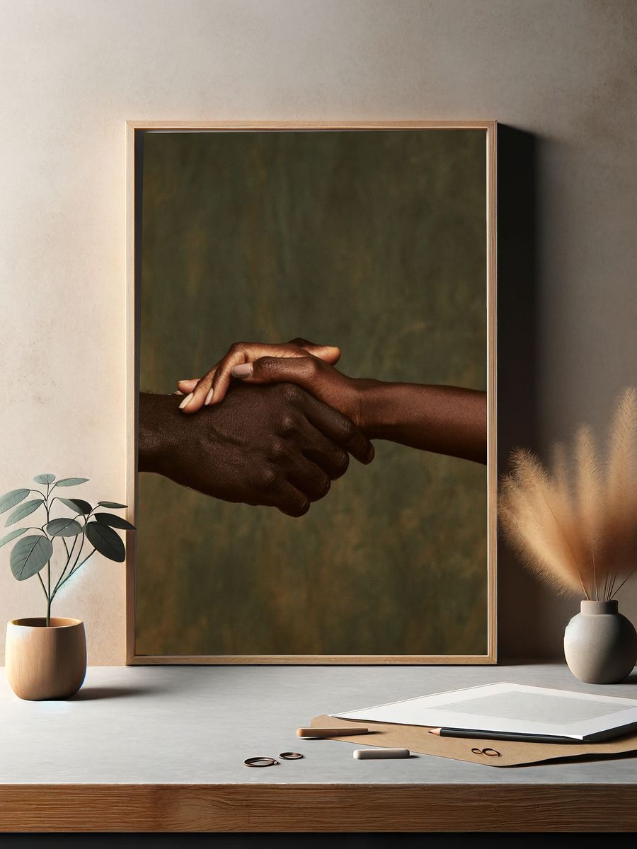 Hands of Unity Photography Poster. — room view 2