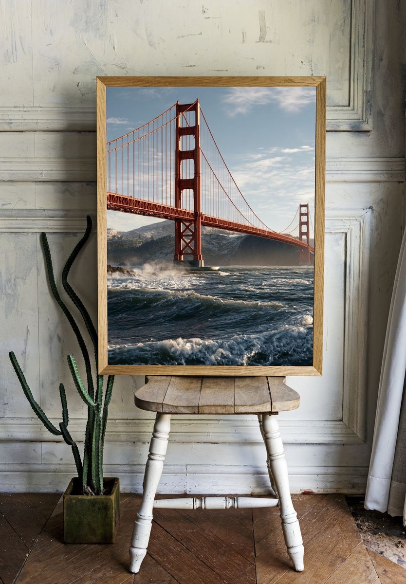 Golden Gate Bridge Landscape Print. — room view 1