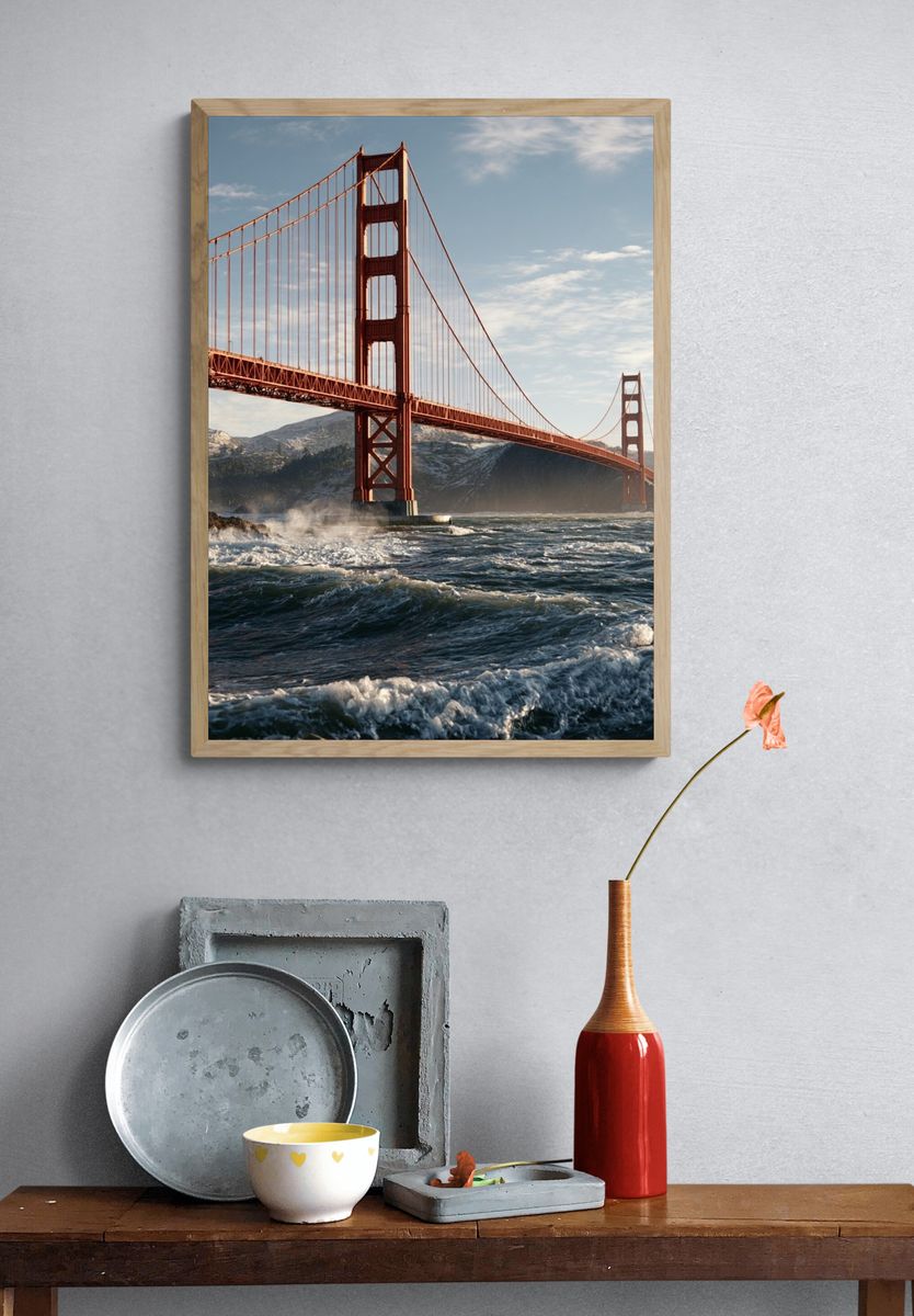 Golden Gate Bridge Landscape Print. — room view 3