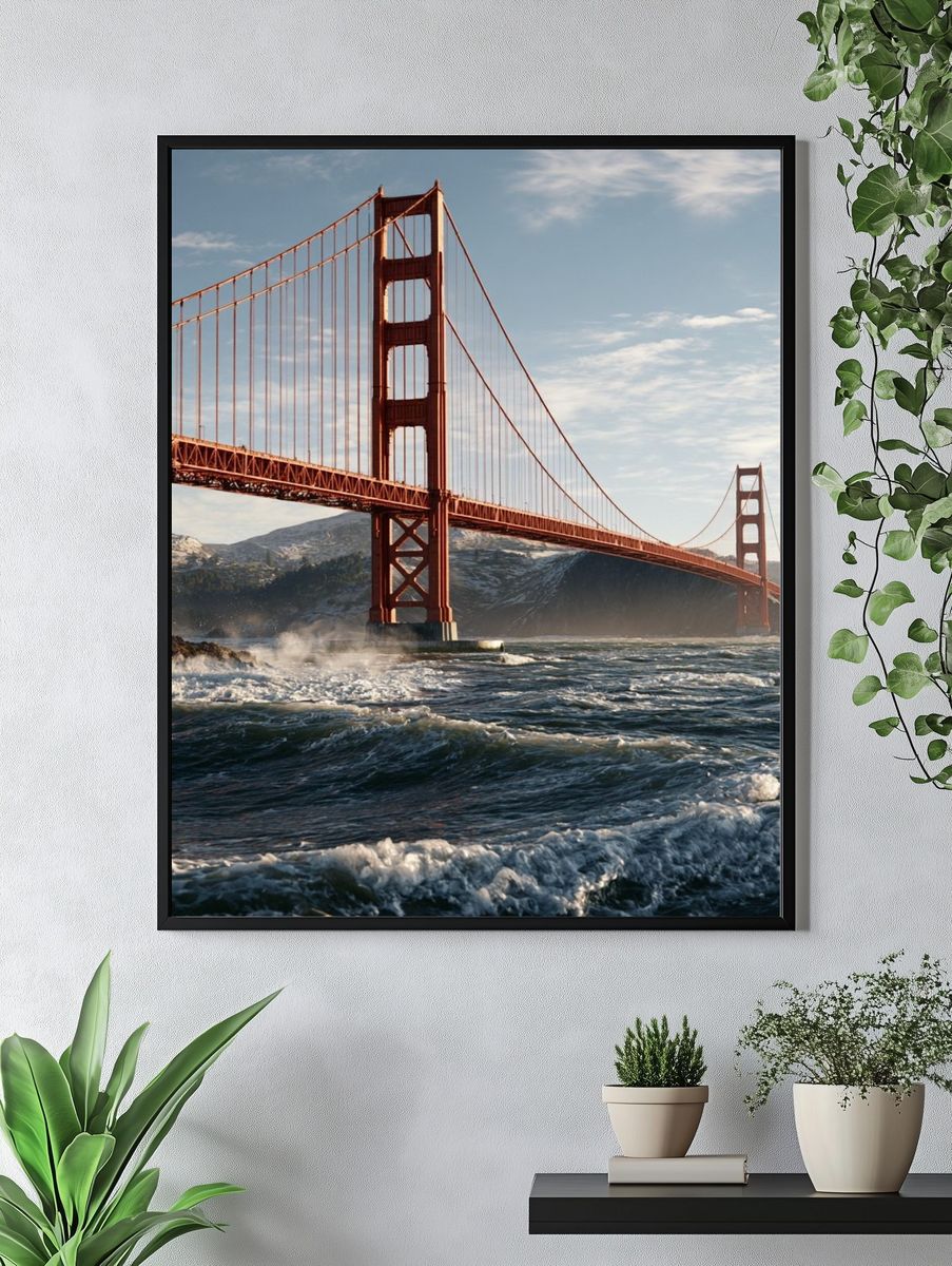 Golden Gate Bridge Landscape Print. — room view 4