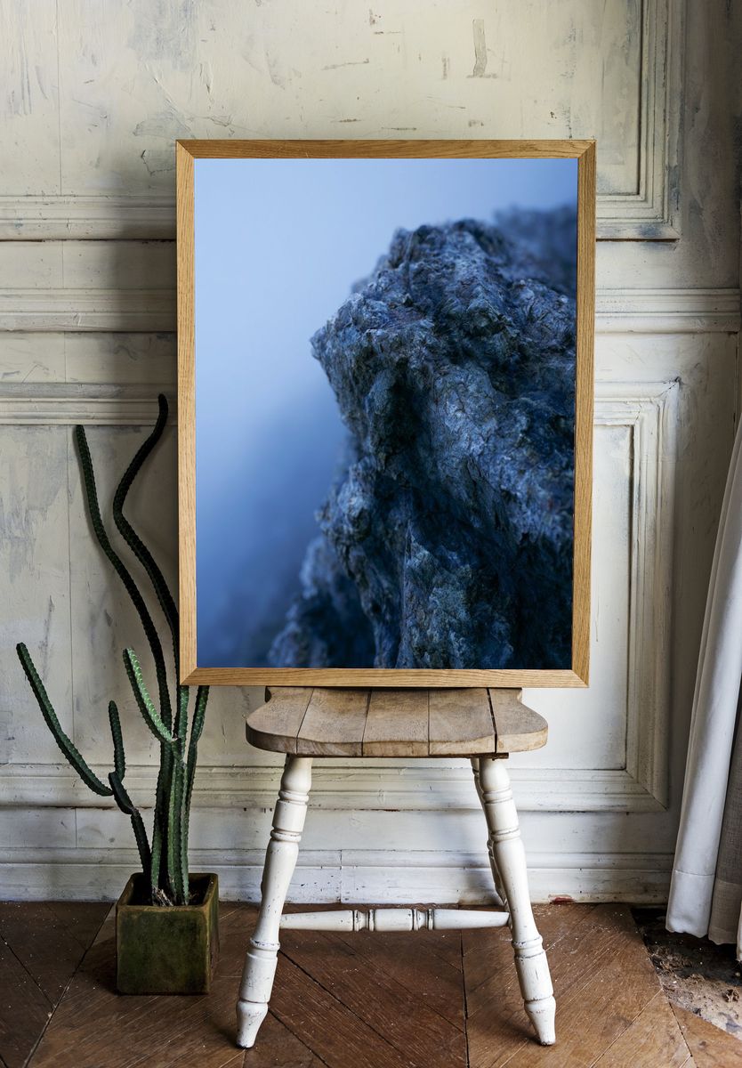 Blue Rock Texture Photography Poster. — room view 1