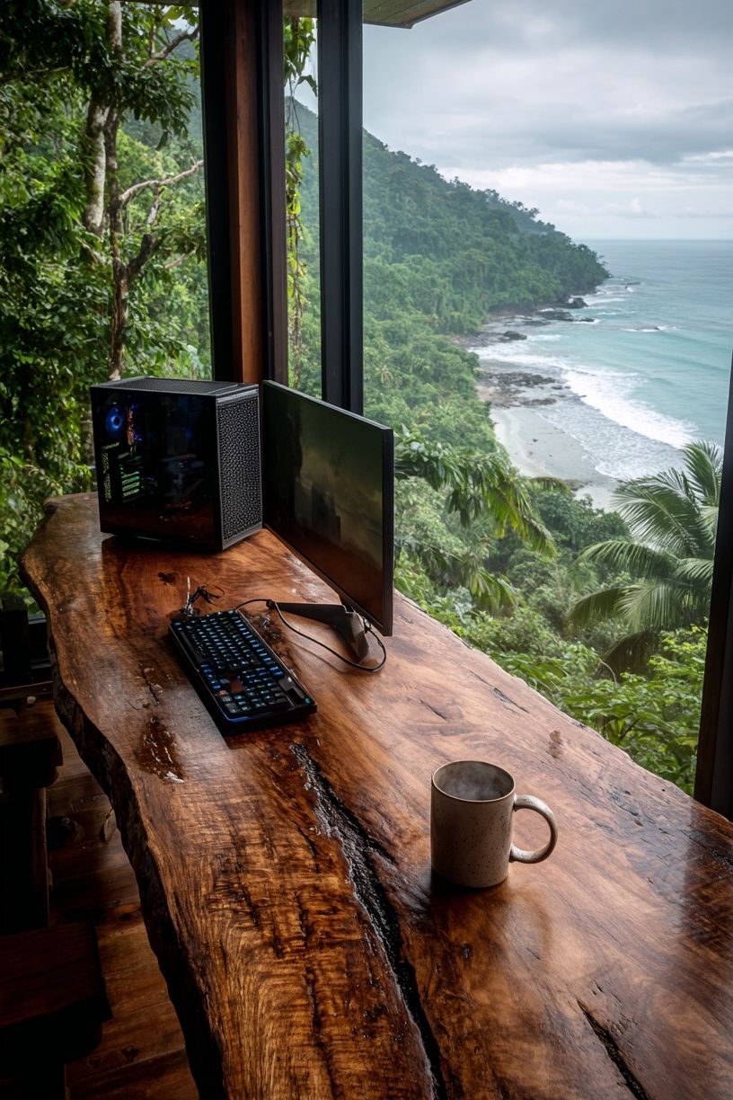 Ocean View Workspace Photography Poster. poster — photography art