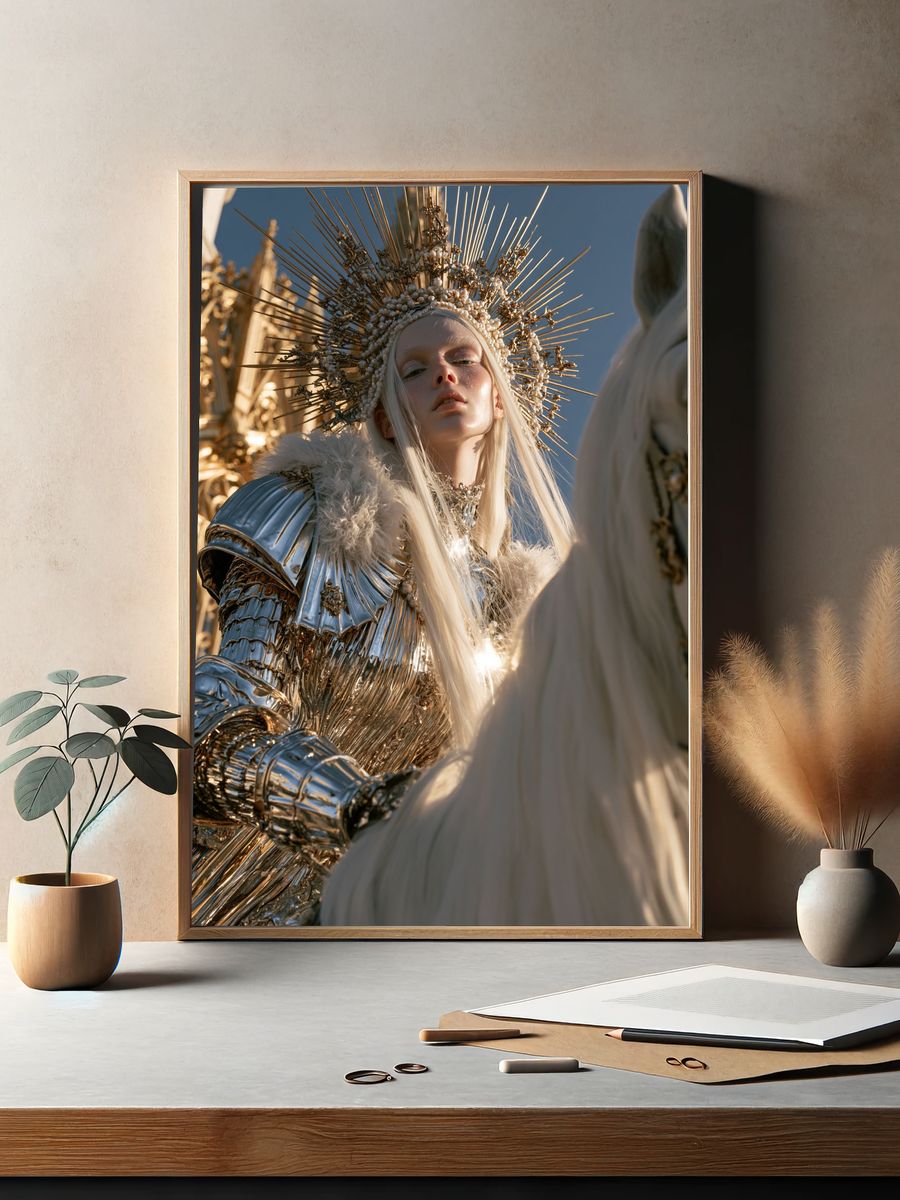 Gilded Halo Portrait Print. — room view 2