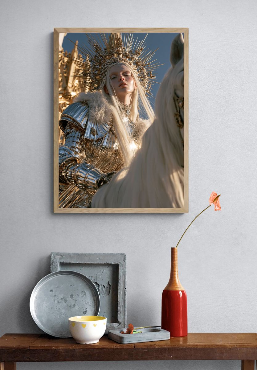 Gilded Halo Portrait Print. — room view 3