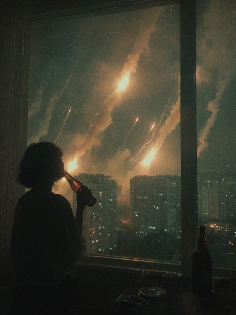 City Fireworks Silhouette Photography Poster. poster — photography art