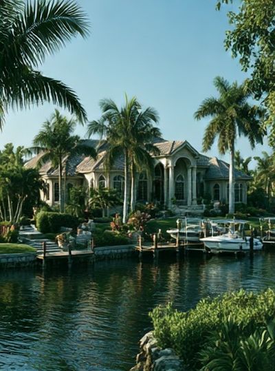 Tropical Waterfront Villa Photography Poster. poster