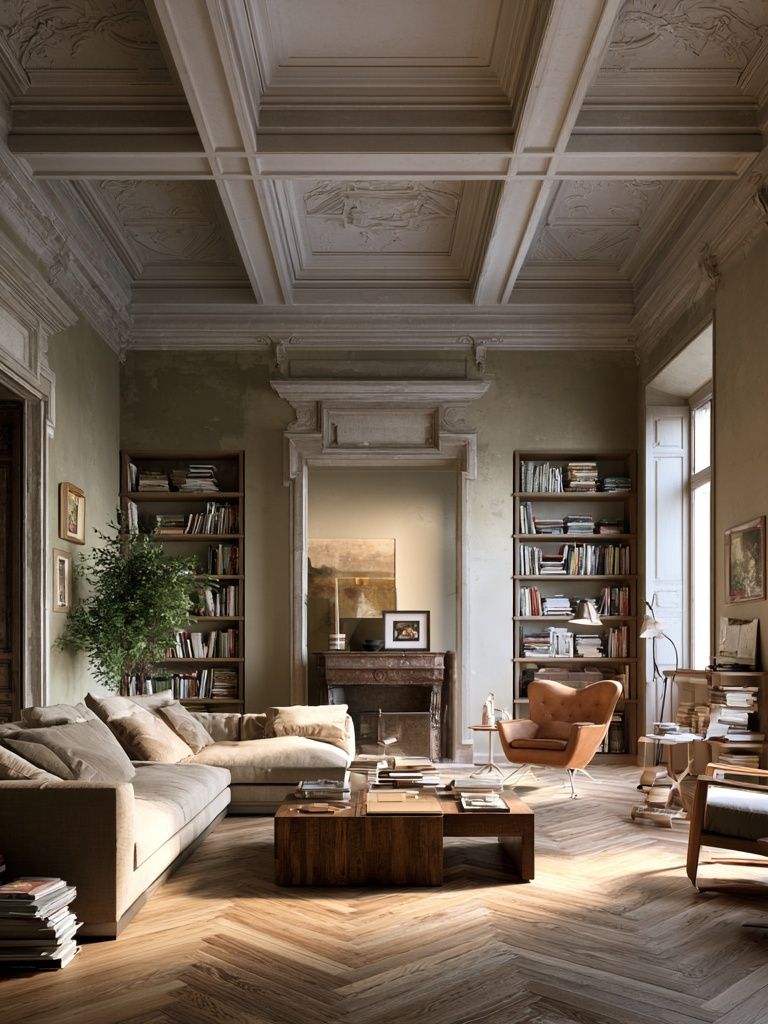 Elegant Parisian Living Room Photography Poster. poster — photography art
