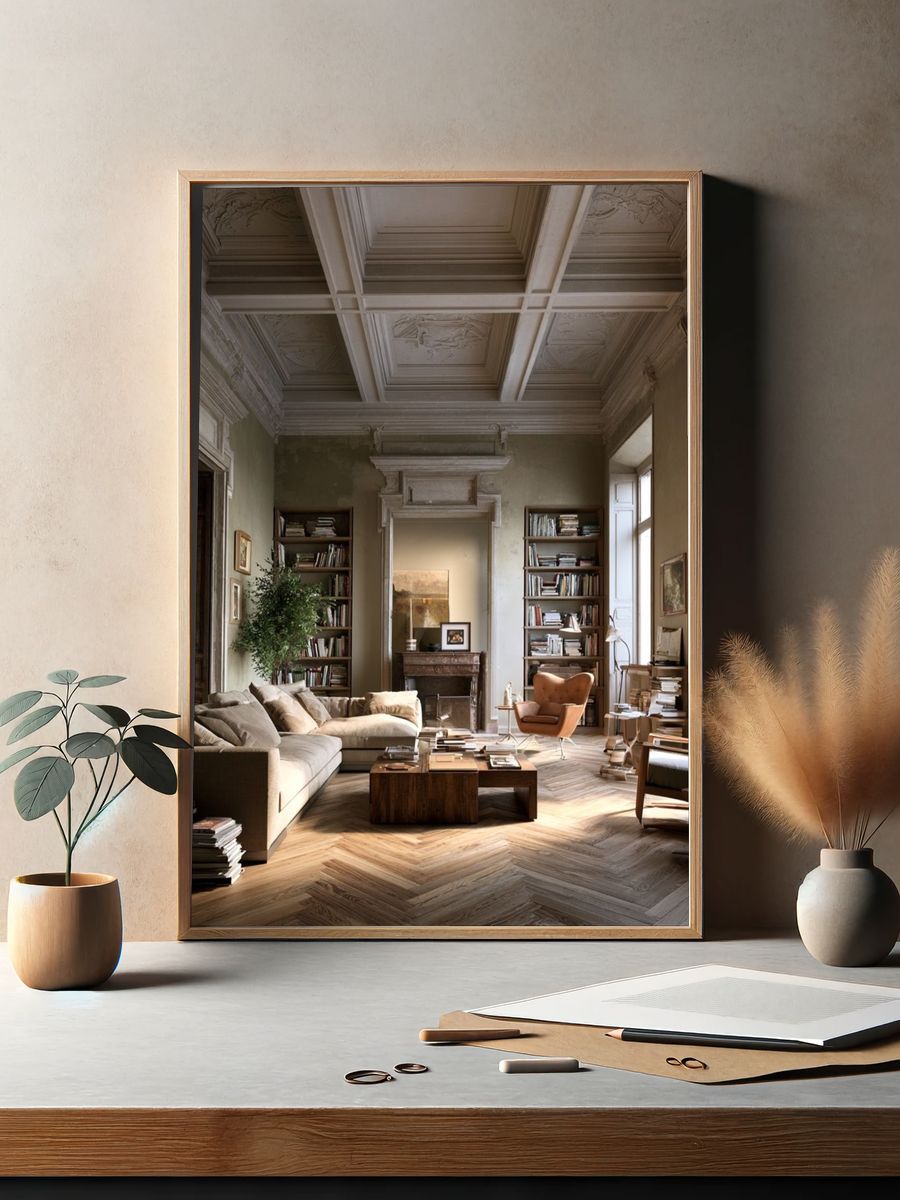 Elegant Parisian Living Room Photography Poster. — room view 2