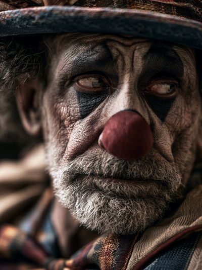 Sad Clown Portrait Print.