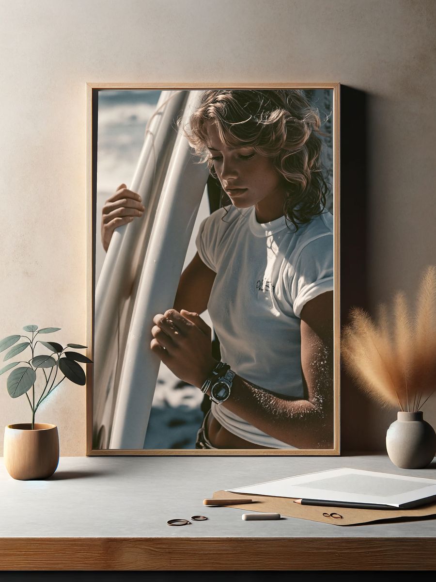 Surfer Portrait Photography Poster. — room view 2