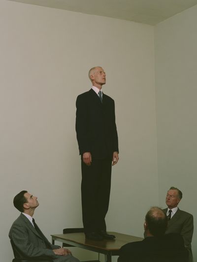Surreal Office Meeting Poster. poster