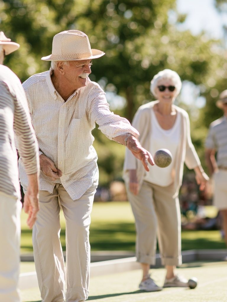 Lawn Bowling Friends Photography Poster. poster detail