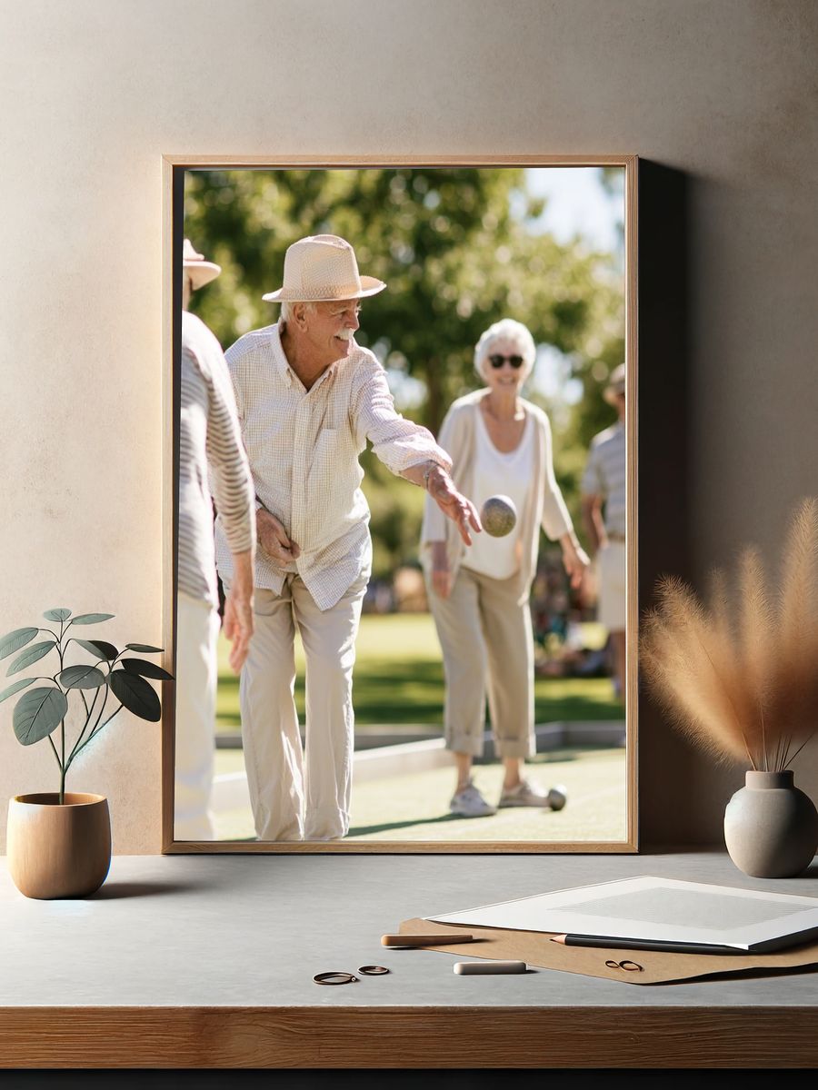 Lawn Bowling Friends Photography Poster. — room view 2