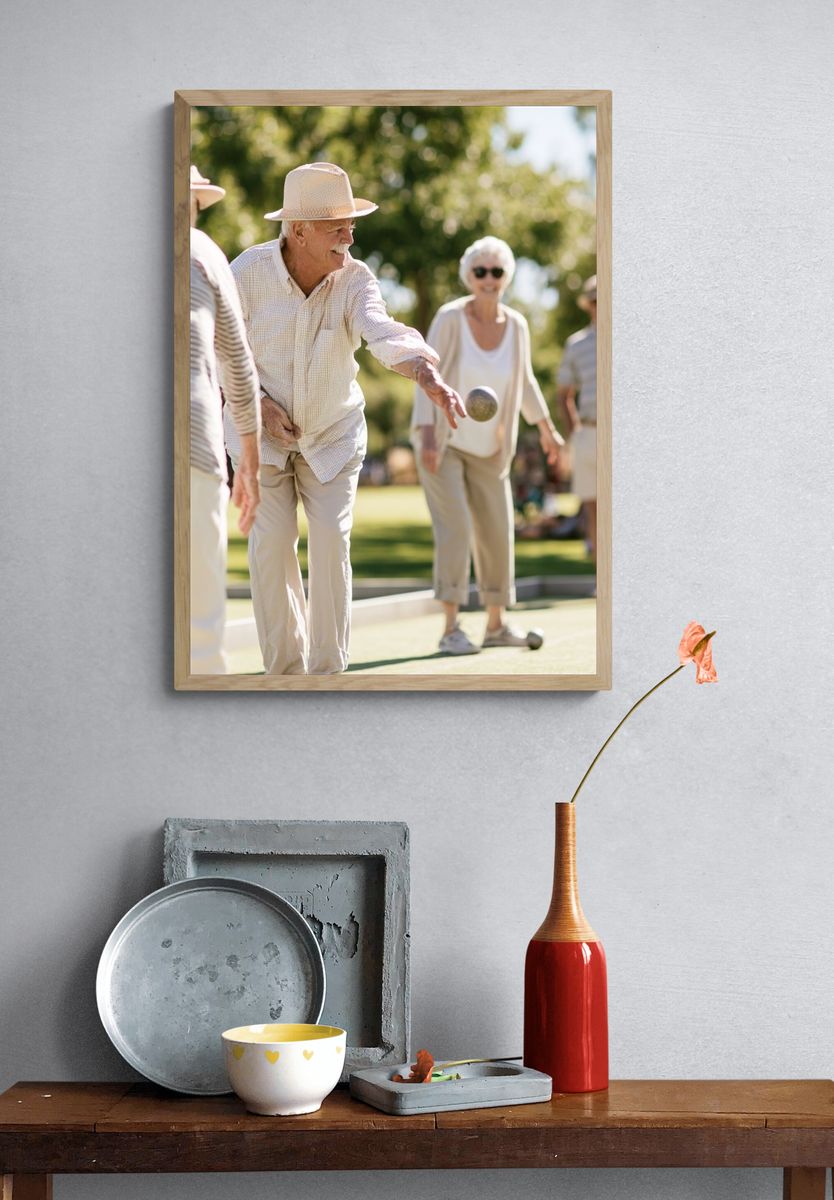 Lawn Bowling Friends Photography Poster. — room view 3
