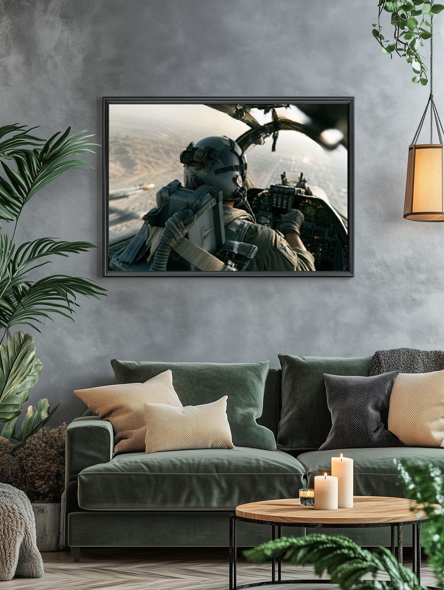 Helicopter Pilot Cockpit Photography Poster. — room view 4