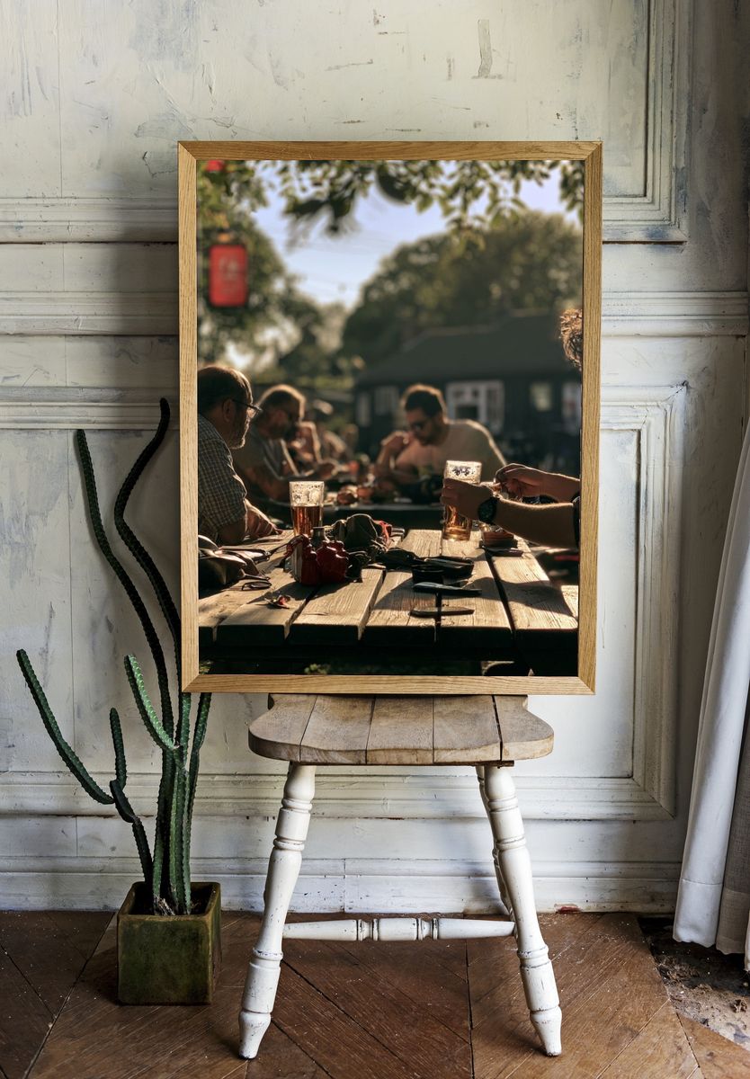 Beer Garden Gathering Photography Poster. room preview