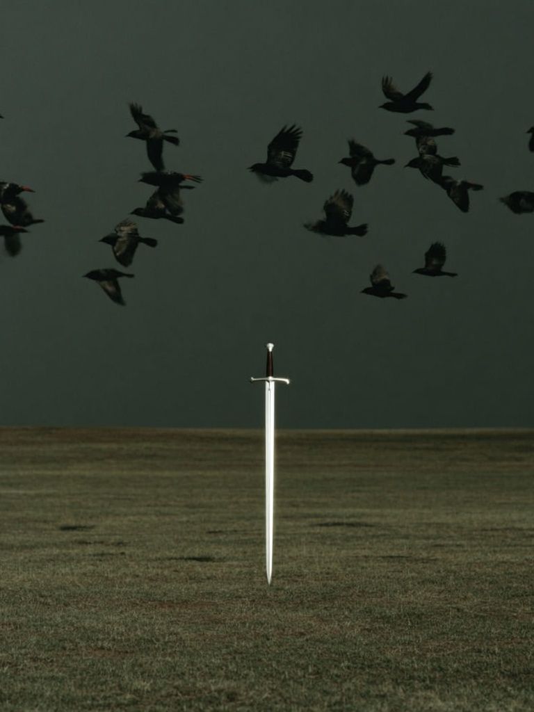 Sword in Field Surrealism Print. poster — photography art