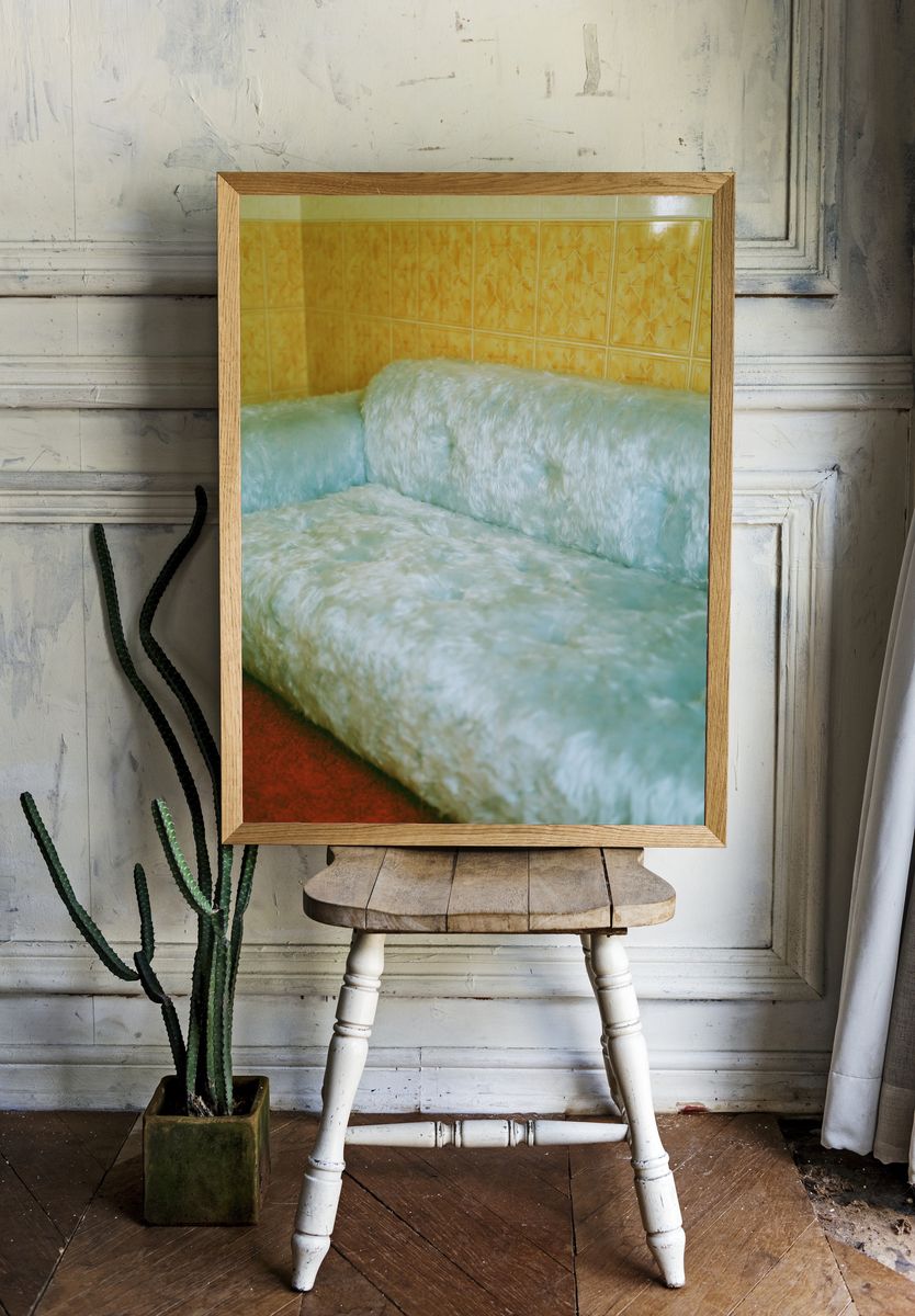 Faux Fur Sofa Interior Photography Poster. room preview