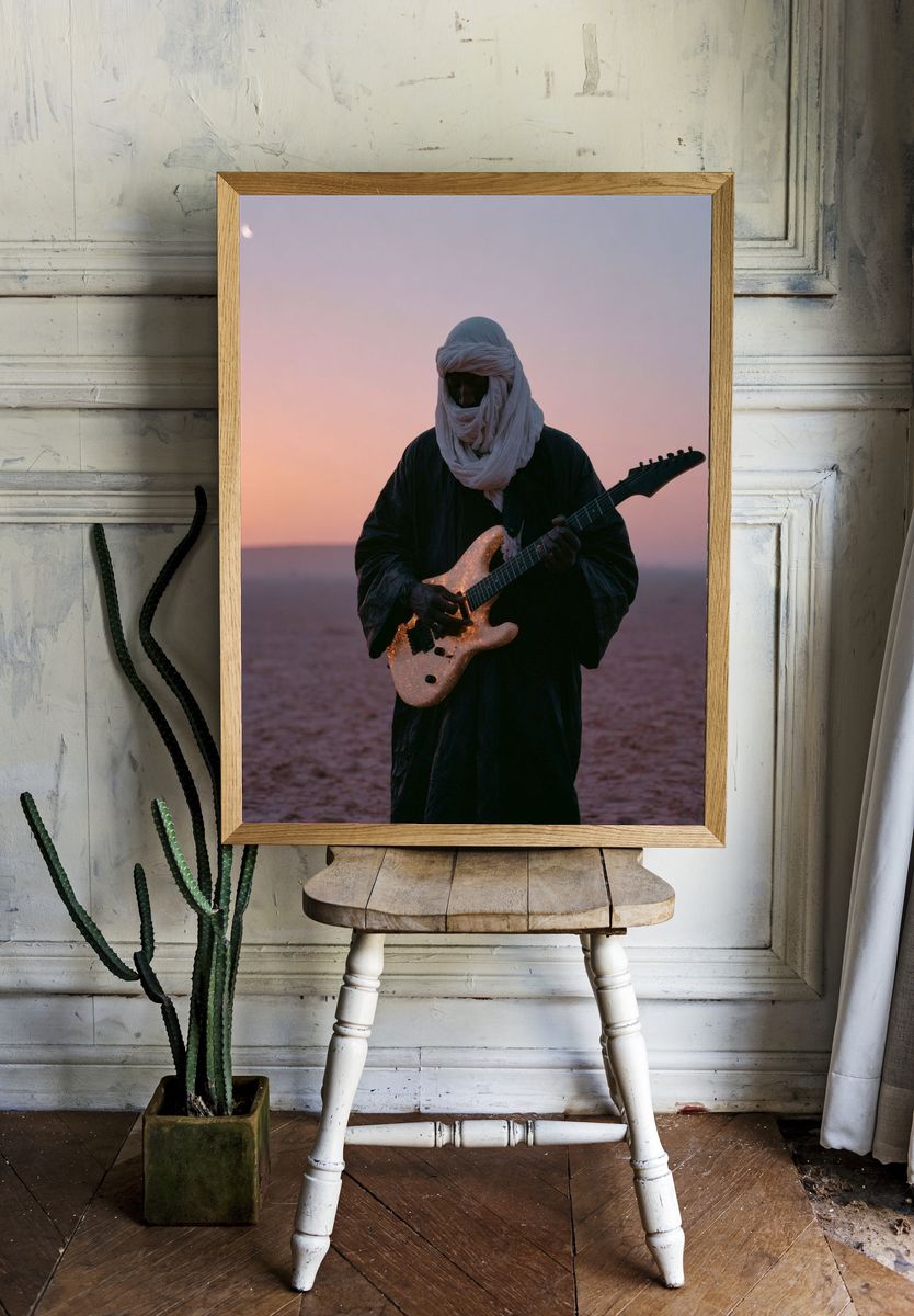 Desert Guitarist Photography Poster. — room view 1