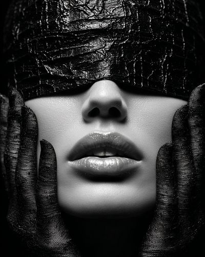 Monochrome Glam Portrait Print. poster print