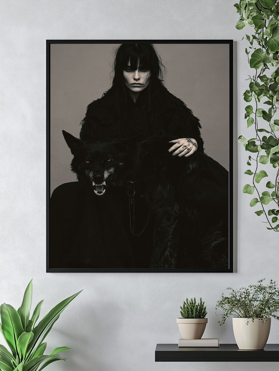 Gothic Wolf Portrait Photography Poster. — room view 4