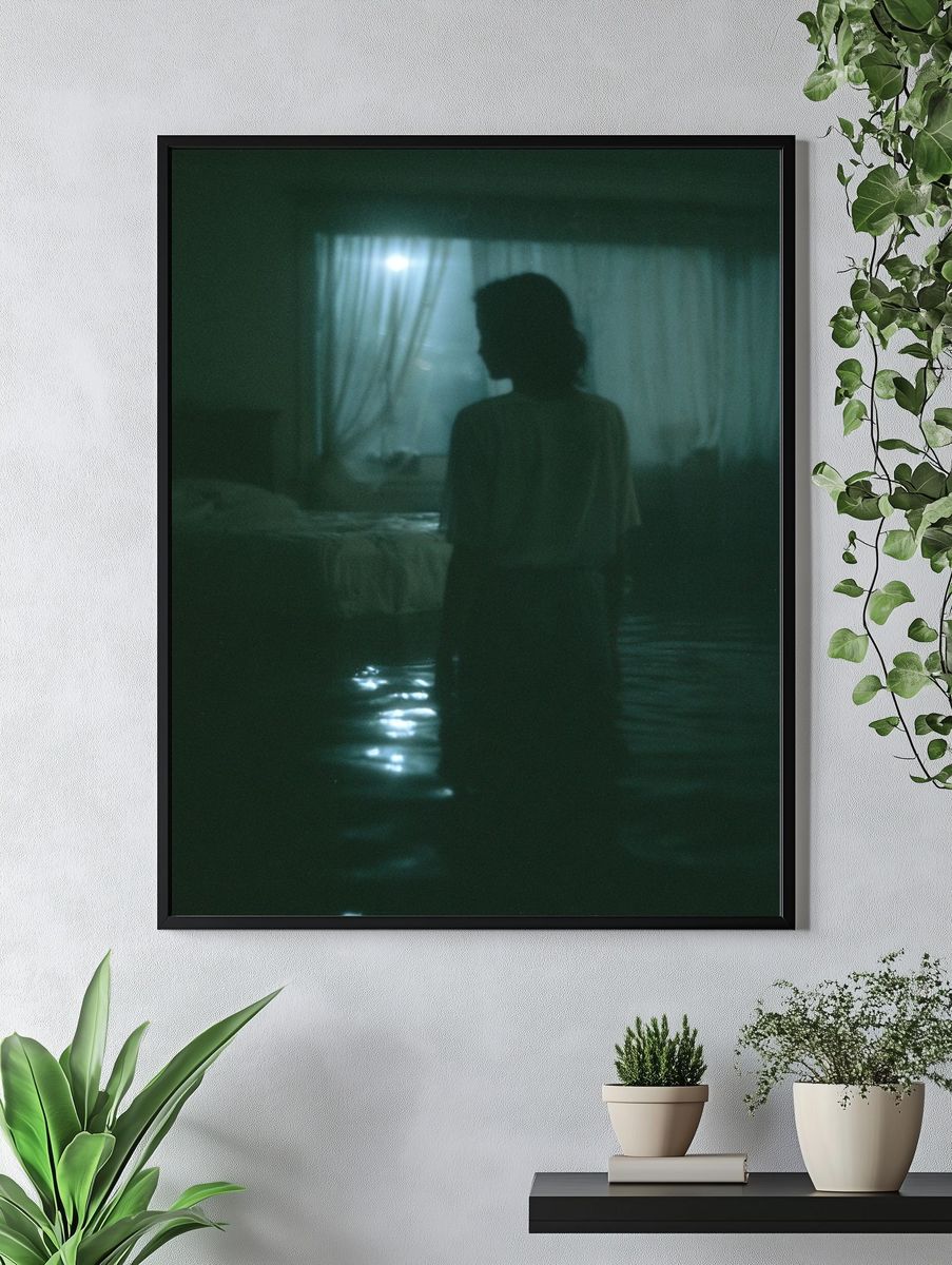 Moody Silhouette Bedroom Poster. — room view 4