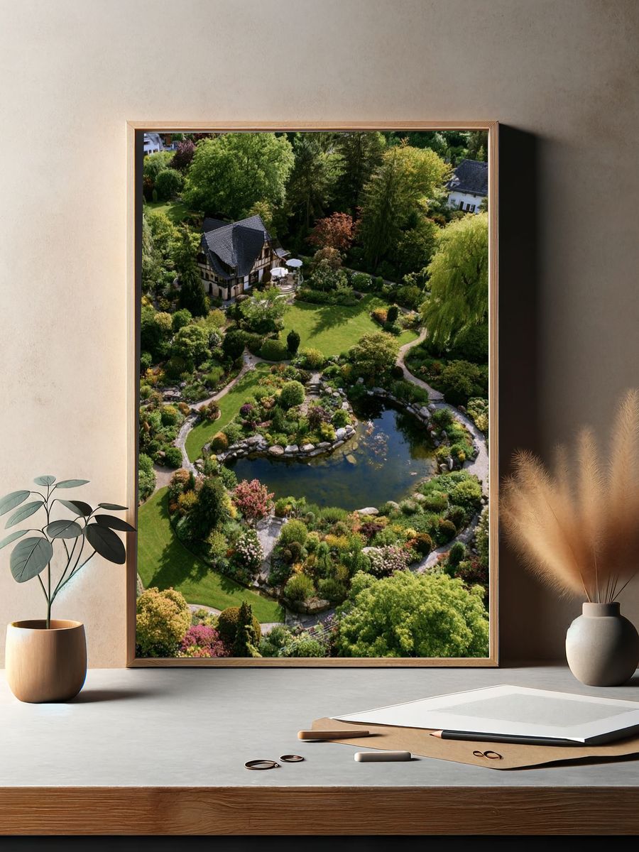 English Garden Estate Photography Poster. — room view 2