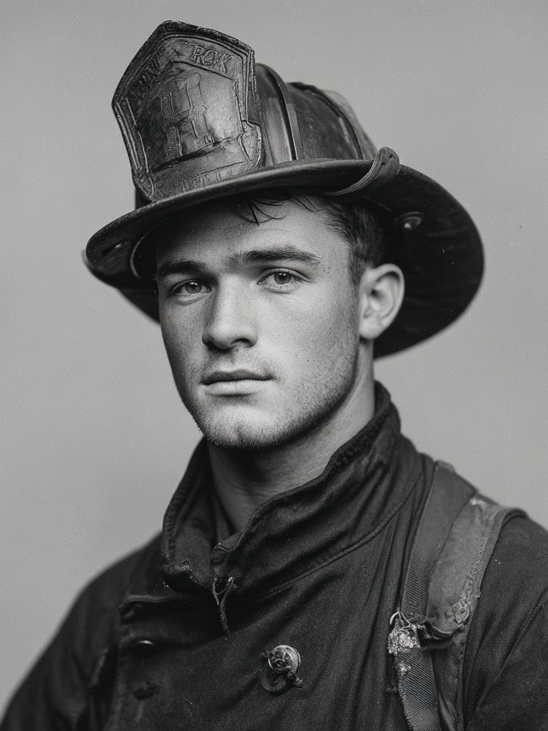Firefighter Portrait Photography Poster. poster detail