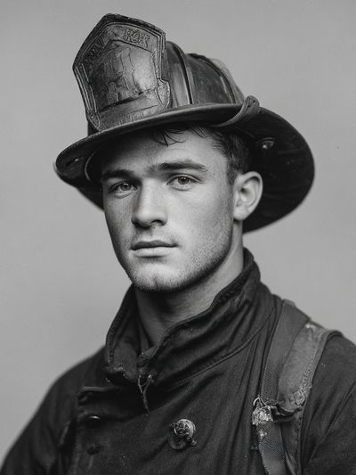 Firefighter Portrait Photography Poster. poster
